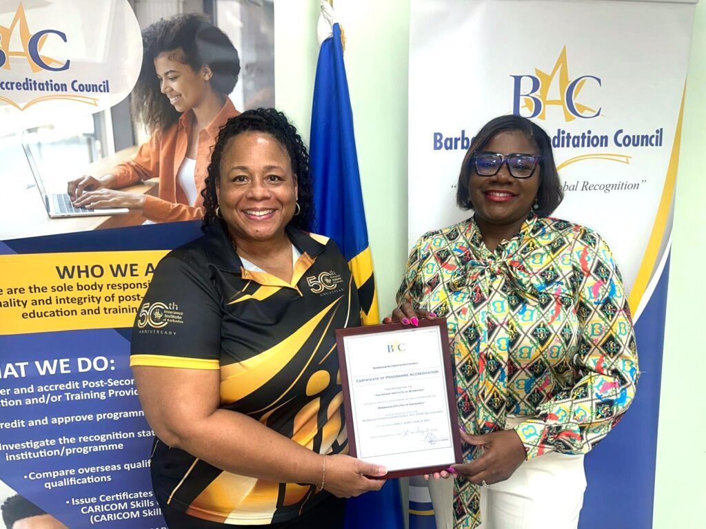 Insurance Institute of Barbados Receives Re-Accreditation from the Barbados Accreditation Council